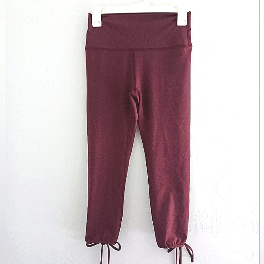 Aerie Burgundy Crop Ankle Tie Leggings